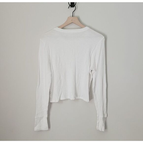 Aerie Waffle Long Sleeve Size Extra Large in White - Picture 4 of 4